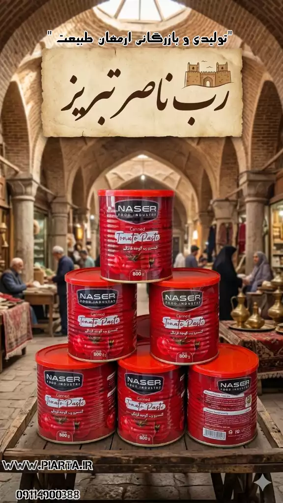 رب گوجه فرنگی ناصر 800گرم قوطی 12 عددی