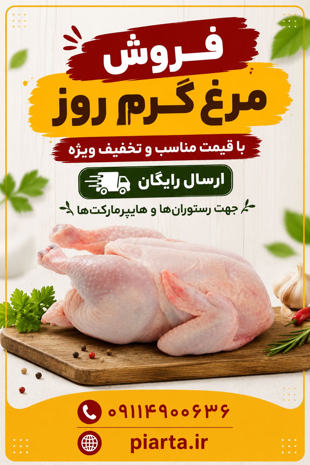 مرغ یک و نیم و دو ونیم کیلویی کیمبال